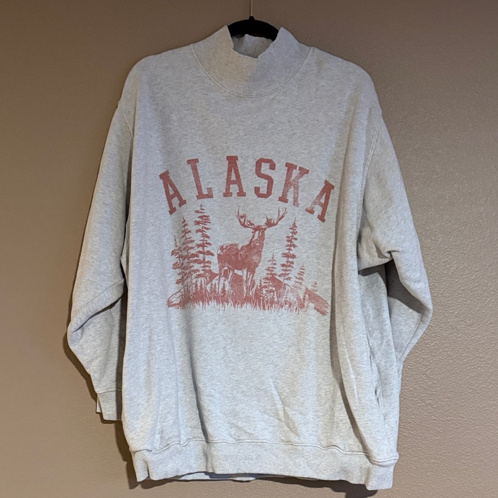 AERIE Mock Neck Graphic Sweatshirt